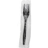 Boardwalk Heavyweight Wrapped Polypropylene Cutlery, Fork, Black, 1000/Carton