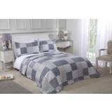Bedspreads on sale Emma Barclay Chiltern Patchwork Quilted Bedspread Grey, Beige, Blue