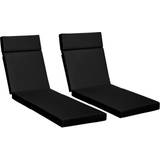OutSunny Set of 2 Lounger Chair Cushions Black