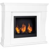 Klarstein Fireplaces Klarstein Phantasma Cottage Pillar Ethanol Fireplace Smokeless Stainless Steel Burner 3 x 300ml 2h Stainless Steel white/black
