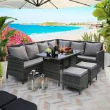 Outdoor Lounge Sets Garden & Outdoor Furniture Easy Imex Bideford Rattan Corner Outdoor Lounge Set