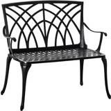 Black Garden Benches Garden & Outdoor Furniture OutSunny 2-Seater Garden Bench