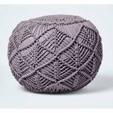 Natural Stools Homescapes Macrame Crochet Knitted Pouffe
