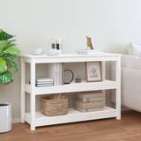 Silver Console Tables vidaXL White, 110 Solid Wood Pine Console Table