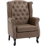 Wing Chairs Armchairs Homcom Chesterfield Brown Armchair 108cm