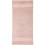 Lacoste Rose Le Croco Logo-embroidered Hand Bath Towel Pink, White