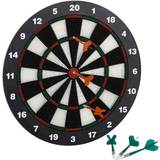 Relaxdays 42 cm Soft Darts Dartboard, For Children, Wall-Mounted, Freestanding Safety Board, Black-White