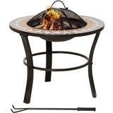 Fire Pits & Fire Baskets on sale OutSunny 60cm Round Firepit with Mosaic Outer, Mesh Screen Lid Poker