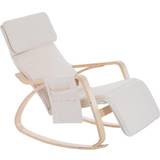 White Chairs Homcom Wooden Lounge Rocking Chair