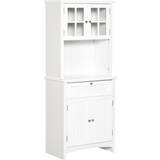 White Cabinets Homcom Kitchen Cupboard White Storage Cabinet 68.6x164cm