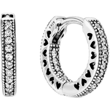 Chokers Jewellery Pandora Pave Hearts Earrings - Silver/Transparent