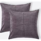 Cushion Covers Homescapes Set of 2 Dark Velvet Cushion Cover Grey