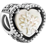 Pandora Openwork Heart & Family Tree Charm - Silver/Mother of Pearl