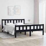 140cm - Double Beds Bed Frames vidaXL black, 140 Solid Bed Frame