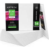 Arteza Canvas Panels White 8 x10 Blank Canvas Boards for Painting 14 Pack