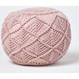 Natural Stools Homescapes Macrame Crochet Knitted Pouffe 40cm