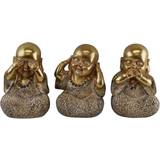 Geko Set of 3 Gold Buddha Ornaments Figurine