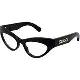 Striped Glasses Gucci GG 1295O 001, including lenses, BUTTERFLY Glasses, FEMALE