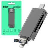 Prevo CR312 card reader USB Type-A/USB Type-C/Lightning Black