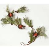 Homescapes Festive Christmas Garland with Artificial Pine Robins Decoration