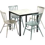 Multicoloured Dining Sets Erman Carrara Marble Spin Dining Set