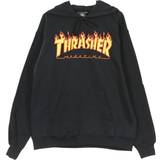 Unisex Jumpers Thrasher Magazine Flame Logo Hoodie - Black