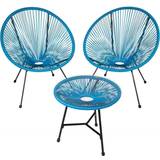 Bistro Sets Garden & Outdoor Furniture on sale tectake blue of 2 Santana chairs Bistro Set