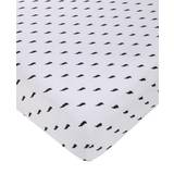 Polyester Sheets NoJo Lightning Bolt Black and White Nursery Fitted Crib Sheet