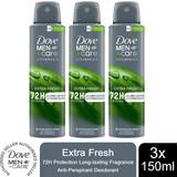 Dove Deodorants - Sprays Dove Men+Care Antiperspirant Deodorant 72H Protection Extra Fresh 150 ml, 3 Pack