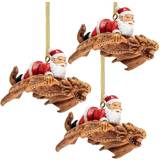 Design Toscano Santa And The Snowdragon 2020 Holiday Gothic Ornament: Set Three Decoration