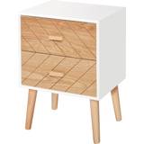 Natural Bedside Tables Homcom Nordic style Natural /White Bedside Table 30x40cm