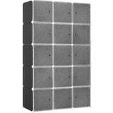 Black Clothing Storage Homcom Cube Closet White/Black Wardrobe 111x183cm