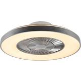 QAZQA fan silver with star effect dimmable