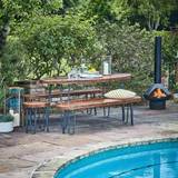 Natural Patio Dining Sets Garden & Outdoor Furniture Ivyline Borough Acacia 5 Patio Dining Set