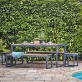 Natural Patio Dining Sets Garden & Outdoor Furniture Ivyline Spitalfields Acacia 5 Patio Dining Set