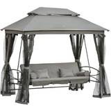 Grey Canopy Porch Swings Garden & Outdoor Furniture OutSunny 84A-056V70