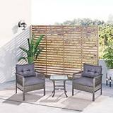 Garden Dining Chairs Bistro Sets OutSunny 3 Pieces Bistro Set
