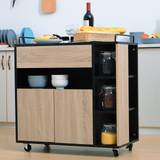 Homcom Rolling Kitchen Cart Trolley Table