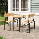 Brown Outdoor Bar Sets Garden & Outdoor Furniture vidaXL 3 Piece Folding Outdoor Bar Set