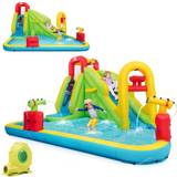 Water Slide Costway 6-in-1 Inflatable Dual Water Slide Bounce House Without Blower