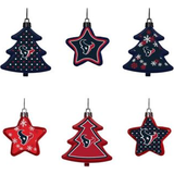 Black Christmas Tree Ornaments Foco Houston Texans Six-Pack Shatterproof Star Set Christmas Tree Ornament
