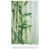 Relaxdays Bamboo Shower Curtain, Polyester, Fabric, Washable, Plant