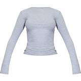 Tops PrettyLittleThing Basic Long Sleeve Fitted T-shirt - Grey