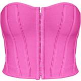 Corsets on sale PrettyLittleThing Bandage Hook & Eye Structured Corset - Hot Pink