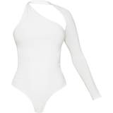 PrettyLittleThing One Shoulder Asymmetric Bodysuit - White