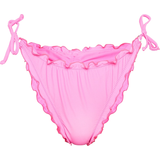 Swimwear PrettyLittleThing Frill Edge Ruched Back Bikini Bottoms - Hot Pink