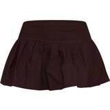 PrettyLittleThing Stretch Woven Low Rise Pleated Micro Mini Skirt - Brown