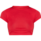 PrettyLittleThing Basic Short Sleeve Crop T-shirt - Red