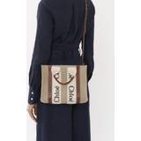 Chloé Womens White Brown 1 Woody Small Linen Cross-body bag