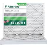 Filterbuy 14x20x1 MERV 8 Pleated HVAC AC Furnace Air Filters 4-Pack